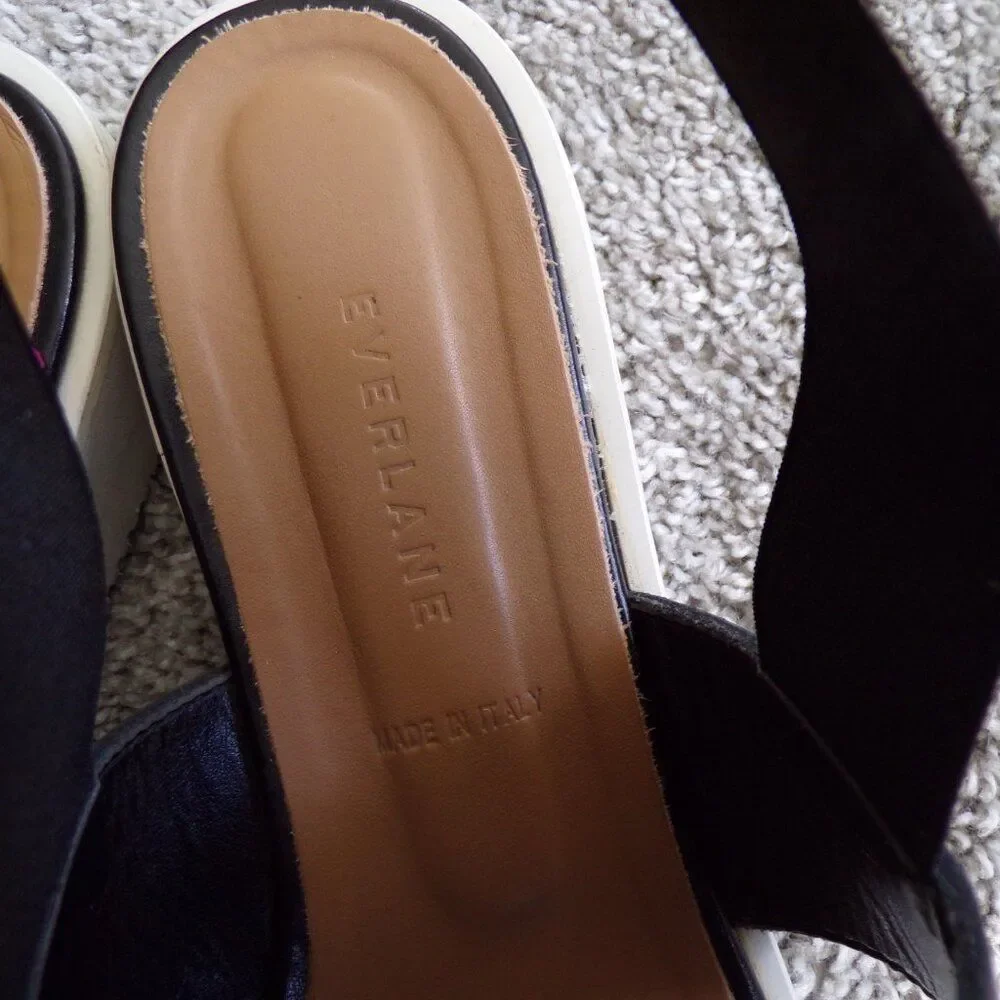 Everlane Black leather platform sandals 11